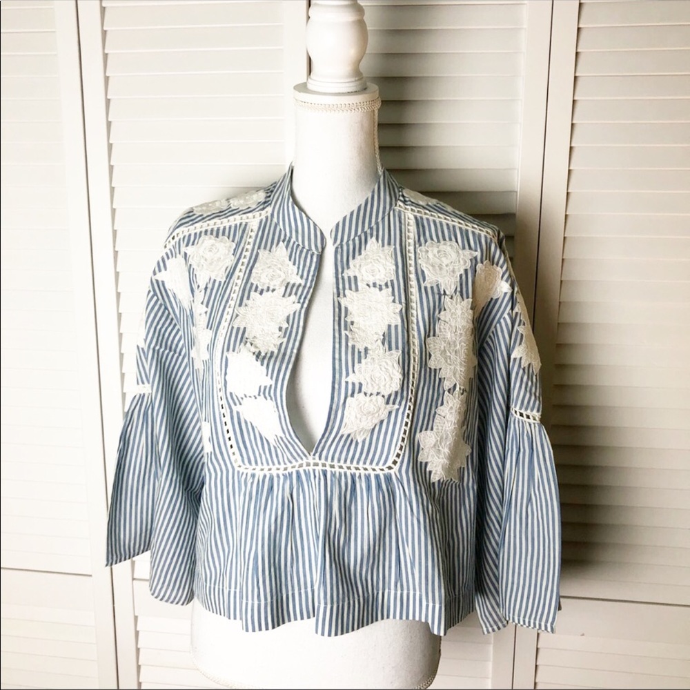 NEW Free People Liya Embroidered Tunic Top Sm/med - Picture 3 of 8